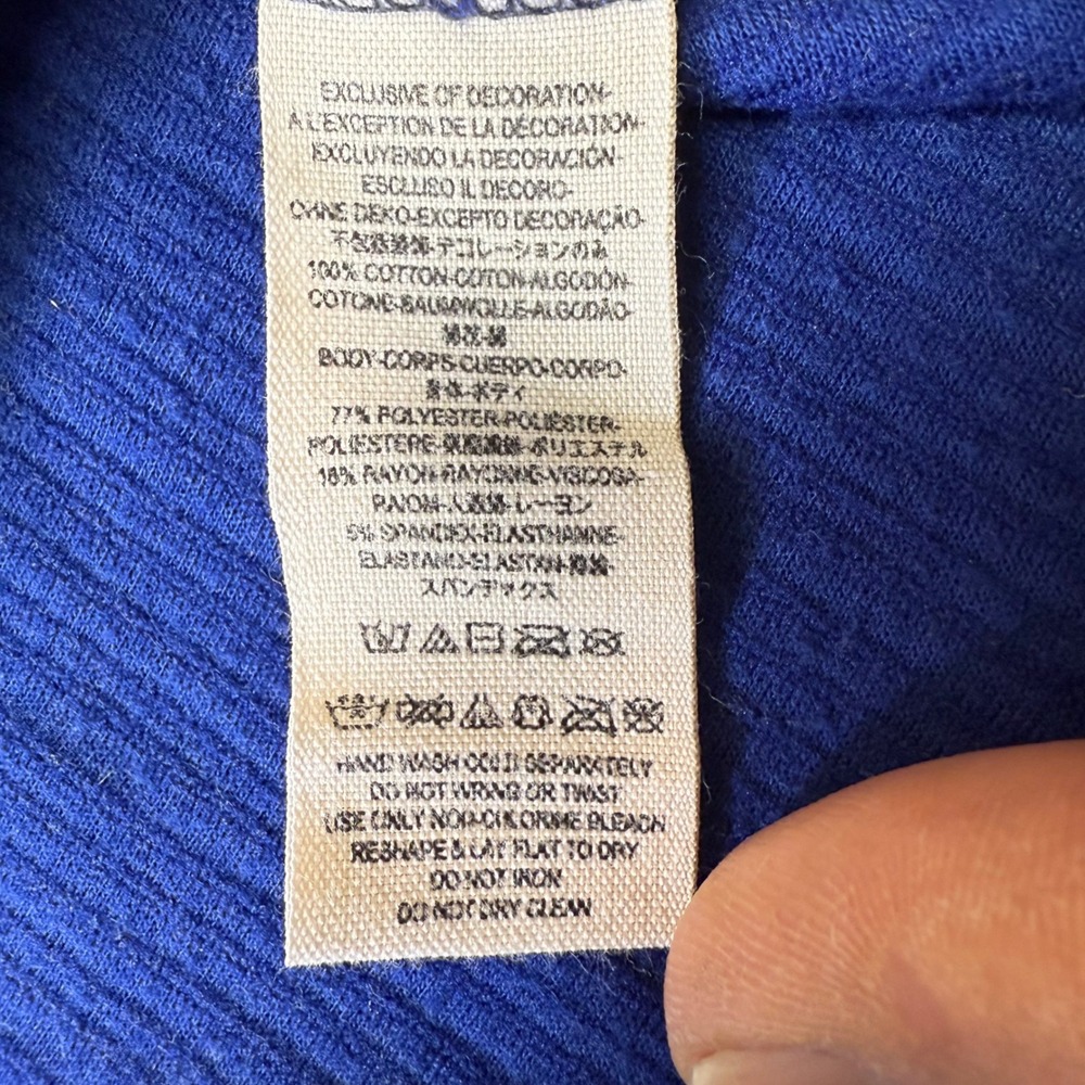 Free People Royal Blue Ribbed Knit Lace Panel‎ Dress Small cottage cor whimsical - Picture 10 of 16